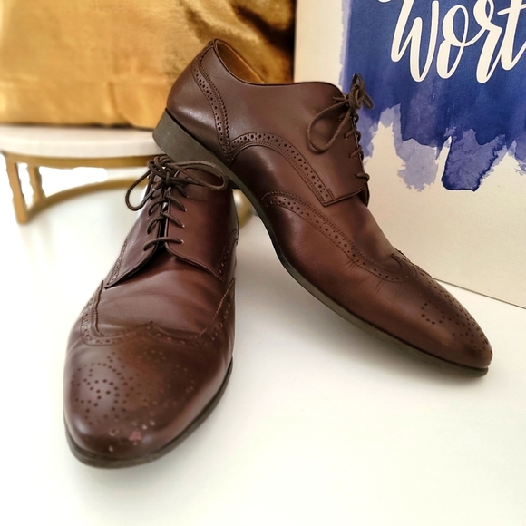 Bally Men's Normal Brown Wing Tip Oxford Dress Shoes Size 12 Great Condition - Picture 2 of 12